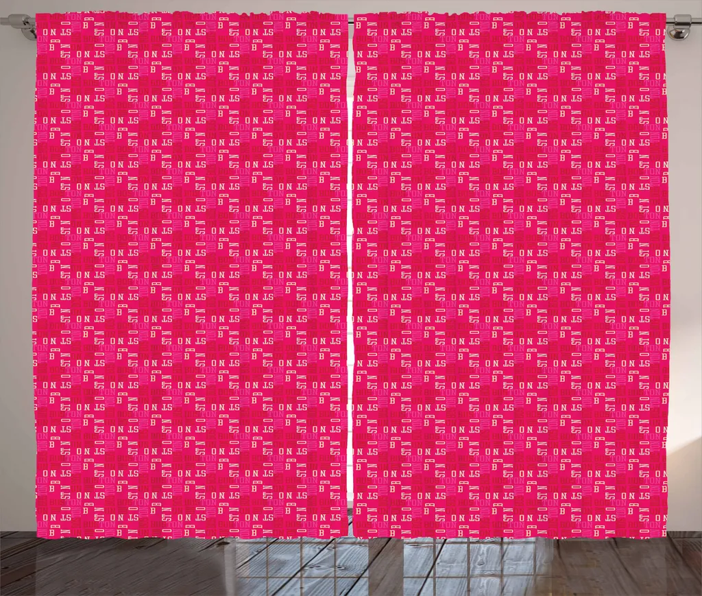 ABAKUHAUS Boston Tenda rustica, lettere capovolte, soggiorno Nastro universale Tende con passanti e ganci, 280 x 175 cm, rosa shocking magenta