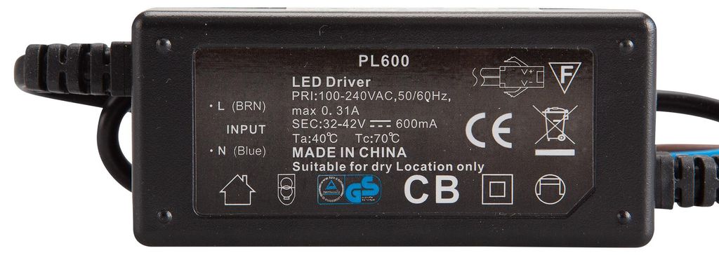 Konstantstromquelle LED Netzteil 100-240V AC  600mA 32-42V Produktbild 