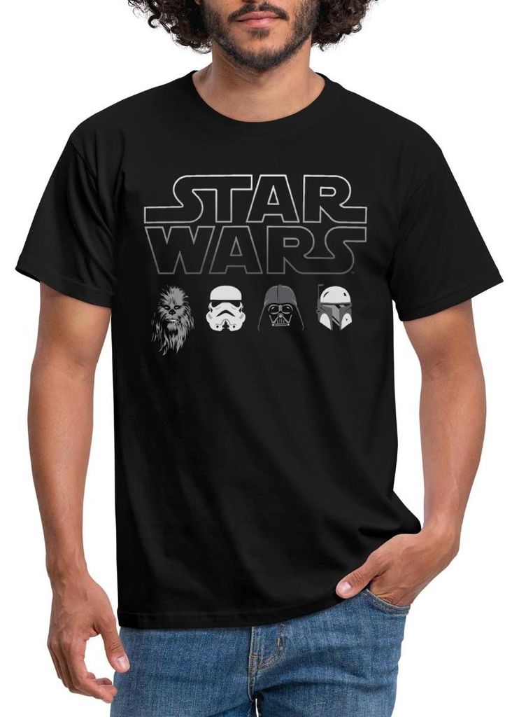 Star Wars Chewbacca Stormtrooper Darth Vader Männer T-Shirt, 4XL, Schwarz