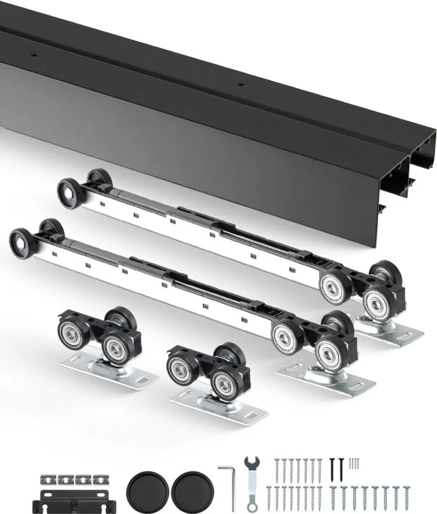 Rail de porte coulissante Hardware - Kit rails doubles 2438mm robuste