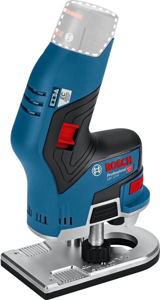 Router a batteria Bosch GKF 12V-8 con mandrino e chiave di Immagine del prodotto 
