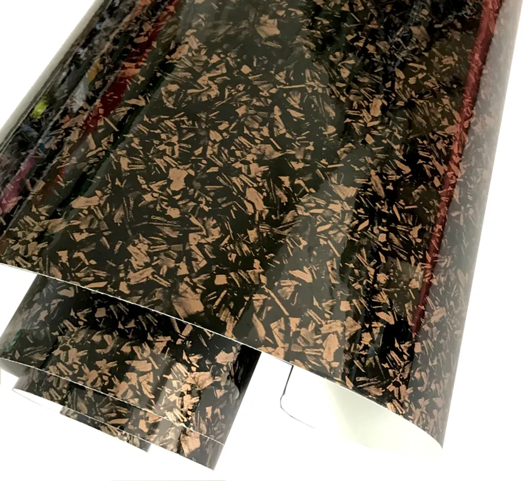 Carbone forgé feuille d'or 152x100cm pour personnalisation intérieur