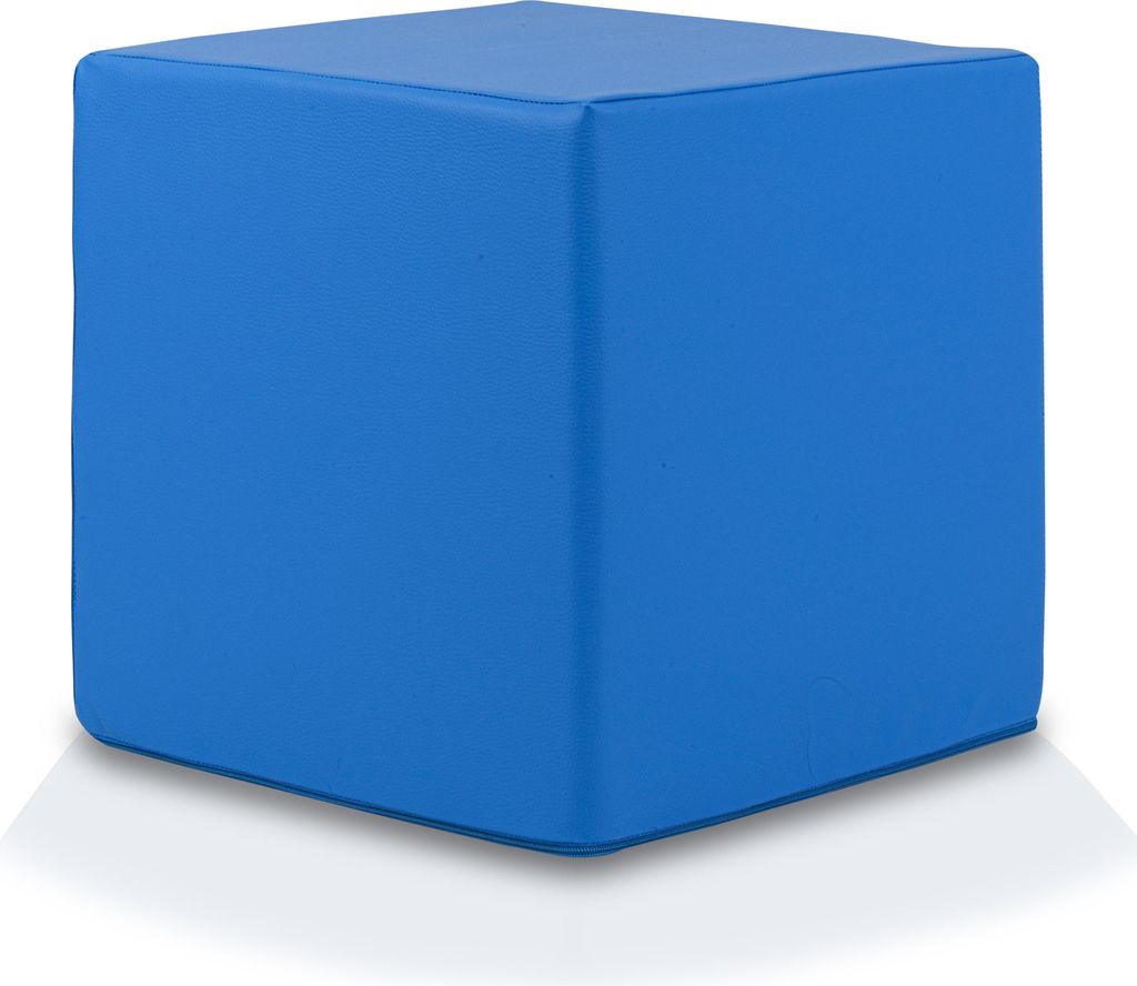 Ecopuf Cube, Sitzhocker Hocker, Sitzbox Quader Würfel, 40x40x40, Hellblau E10