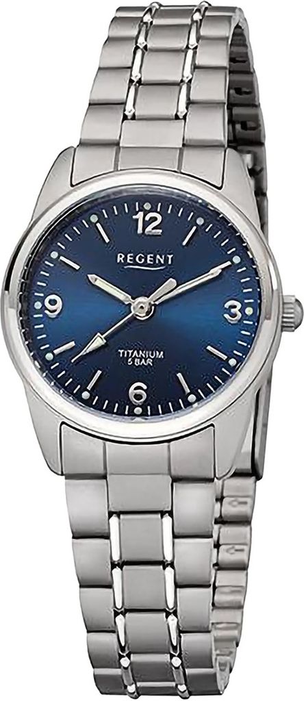 Regent Metall Damen Uhr Armbanduhr Quarz grau silber Metallarmband D2URF1342