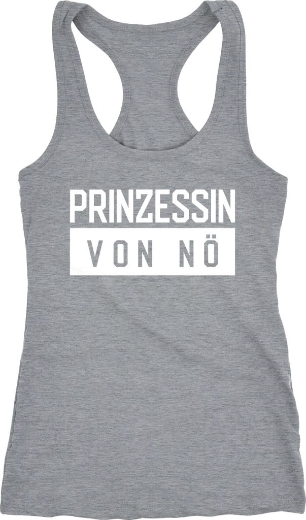 Damen Tanktop Prinzessin von nö Spruch Racerback Moonworks grau M