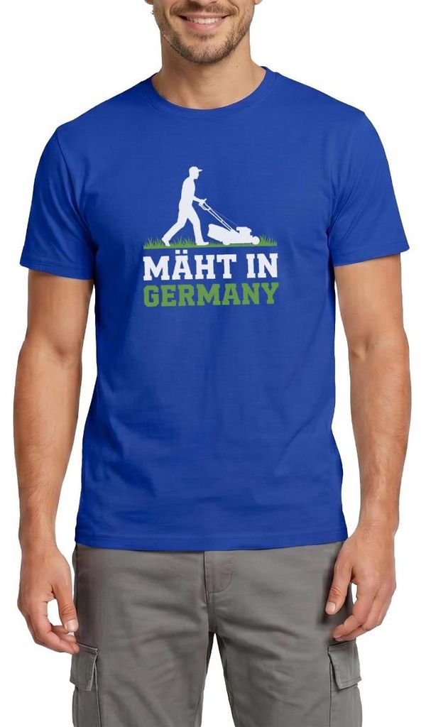 Spreadshirt Mäht In Germany Garten Rasenmäher Humor Männer T-Shirt, 3XL, Dunkelblau