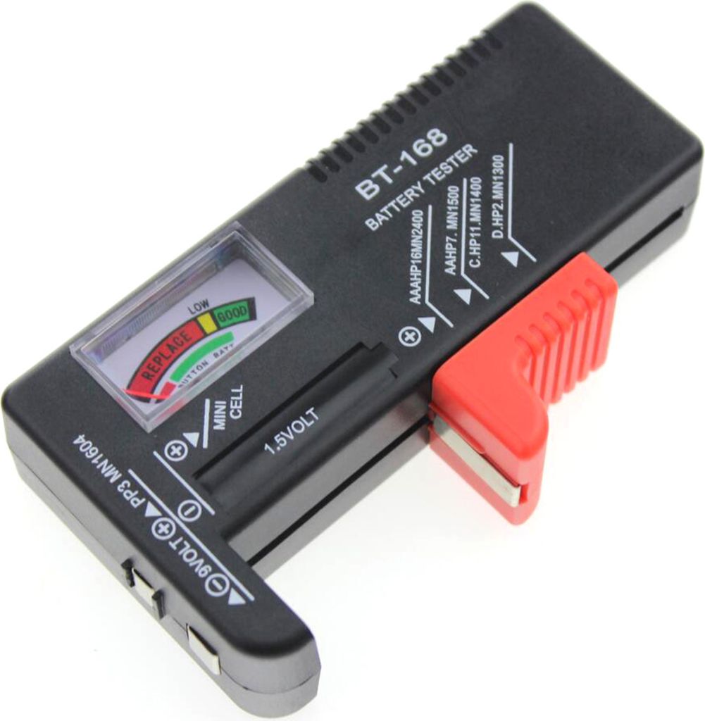 BT-168-Spannungstester Universal Farb codiertes sicheres AA/AAA/C/D/9V-Taste Zelle Batteriespannungstester für Zuhause