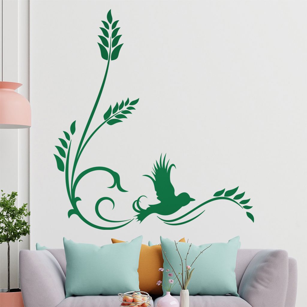 Schöner Vogel - Tribal Wandtattoo in 6 Größen - Wandaufkleber Wall Sticker - Dekoration, Küche, Wohnzimmer, Schlafzimmer, Badezimmer