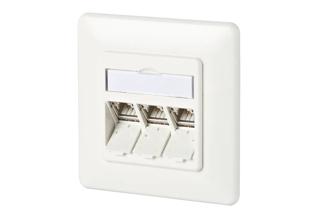 METZ CONNECT C6Amodul 3 porte 180°M scatola da incasso, bianco puro RAL9010