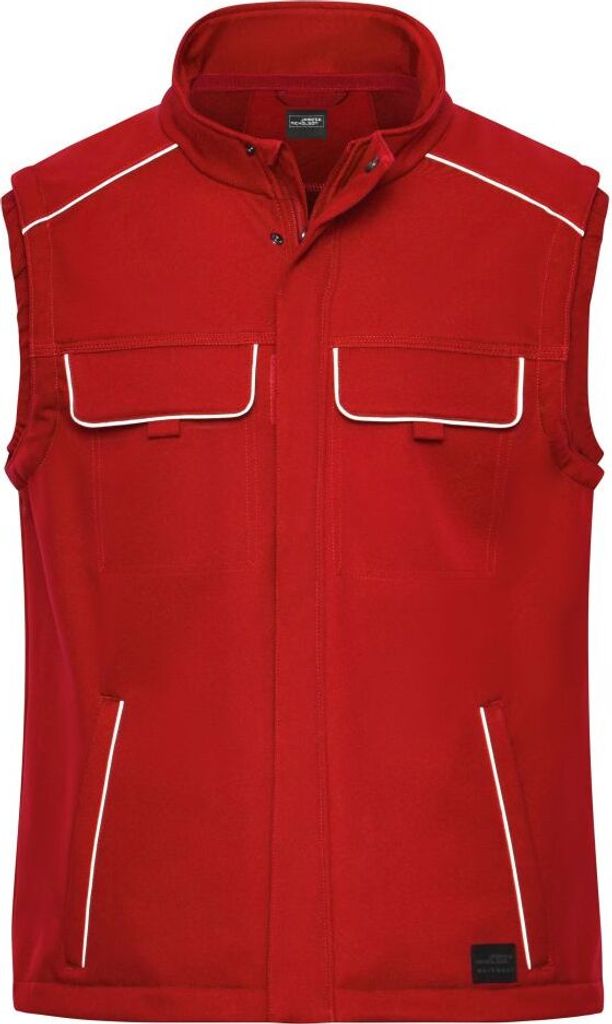 Workwear Softshell Vest - SOLID - red, Gr. XXL
