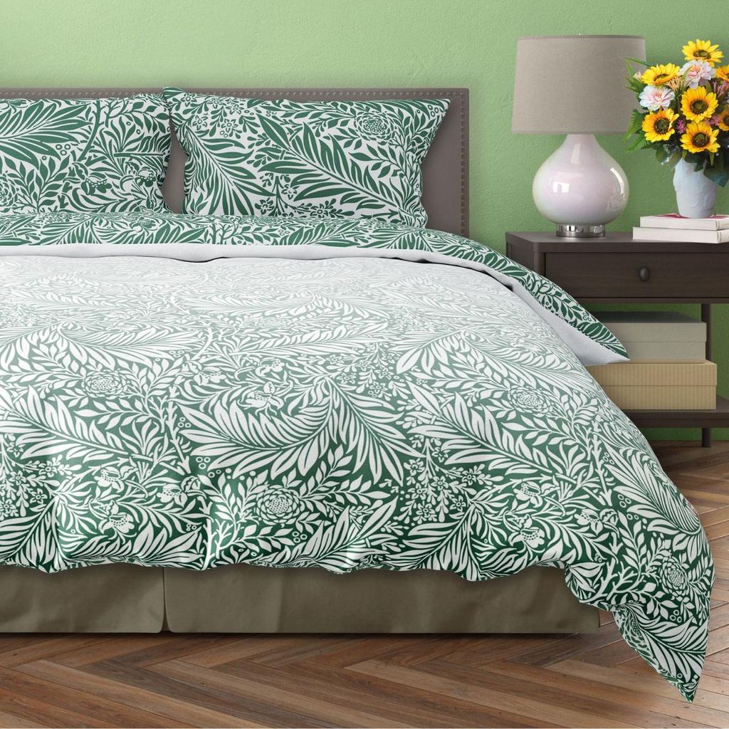 Bettwäsche 140x200 cm + 70x90 cm 100% Baumwollsatin Bettgarnitur Bettbezug (Milagro Verde 010)