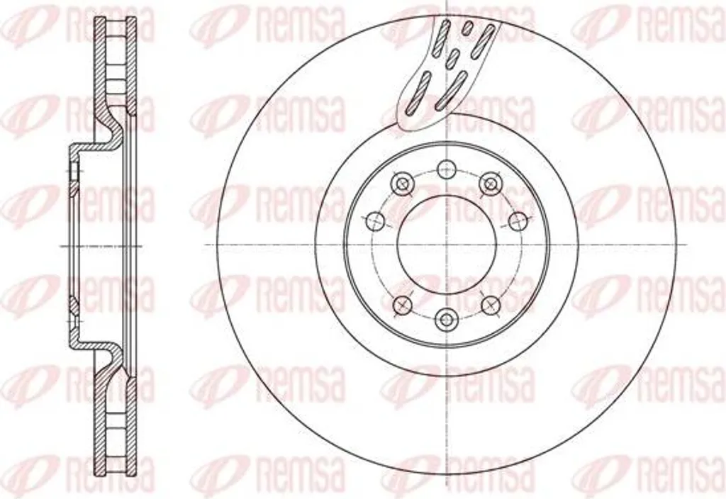 Disque de frein REMSA 61627.10 compatible OE 9804605780 pour Peugeot 308