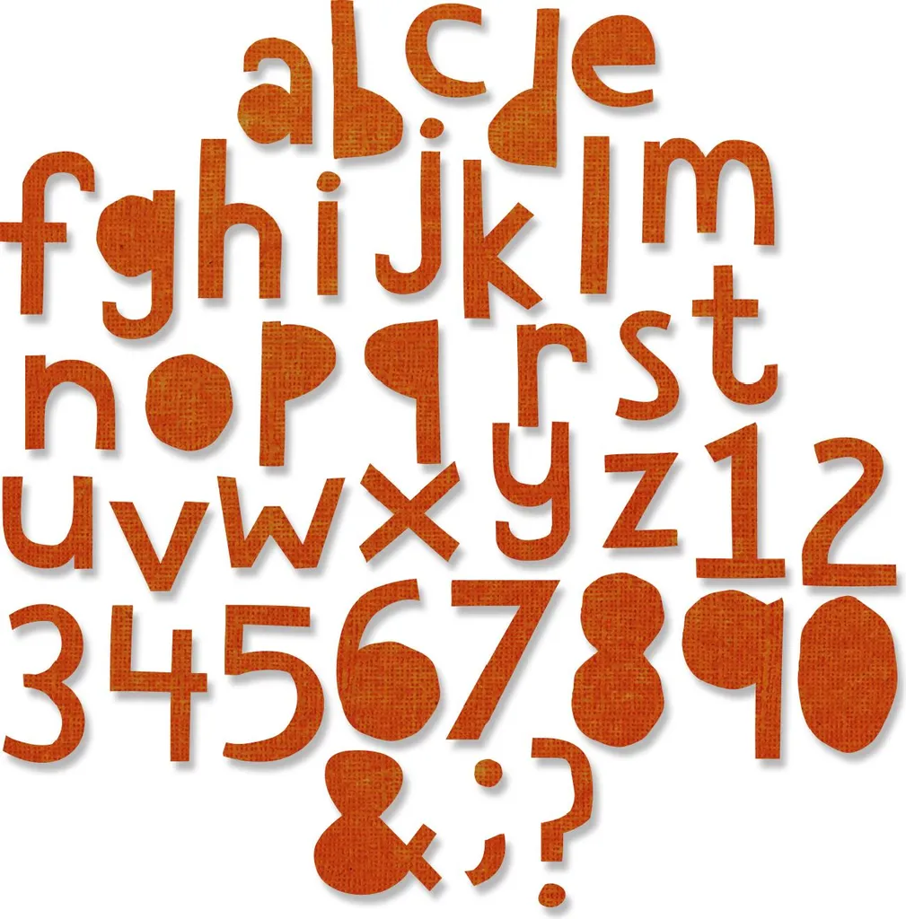 Matrices de découpe Alphanumeric Cutout Lower Sizzix - Alphabet 102 pcs