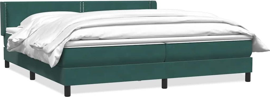Boxspringbett mit Matratze Dunkelgrün 180x220 cm Samt