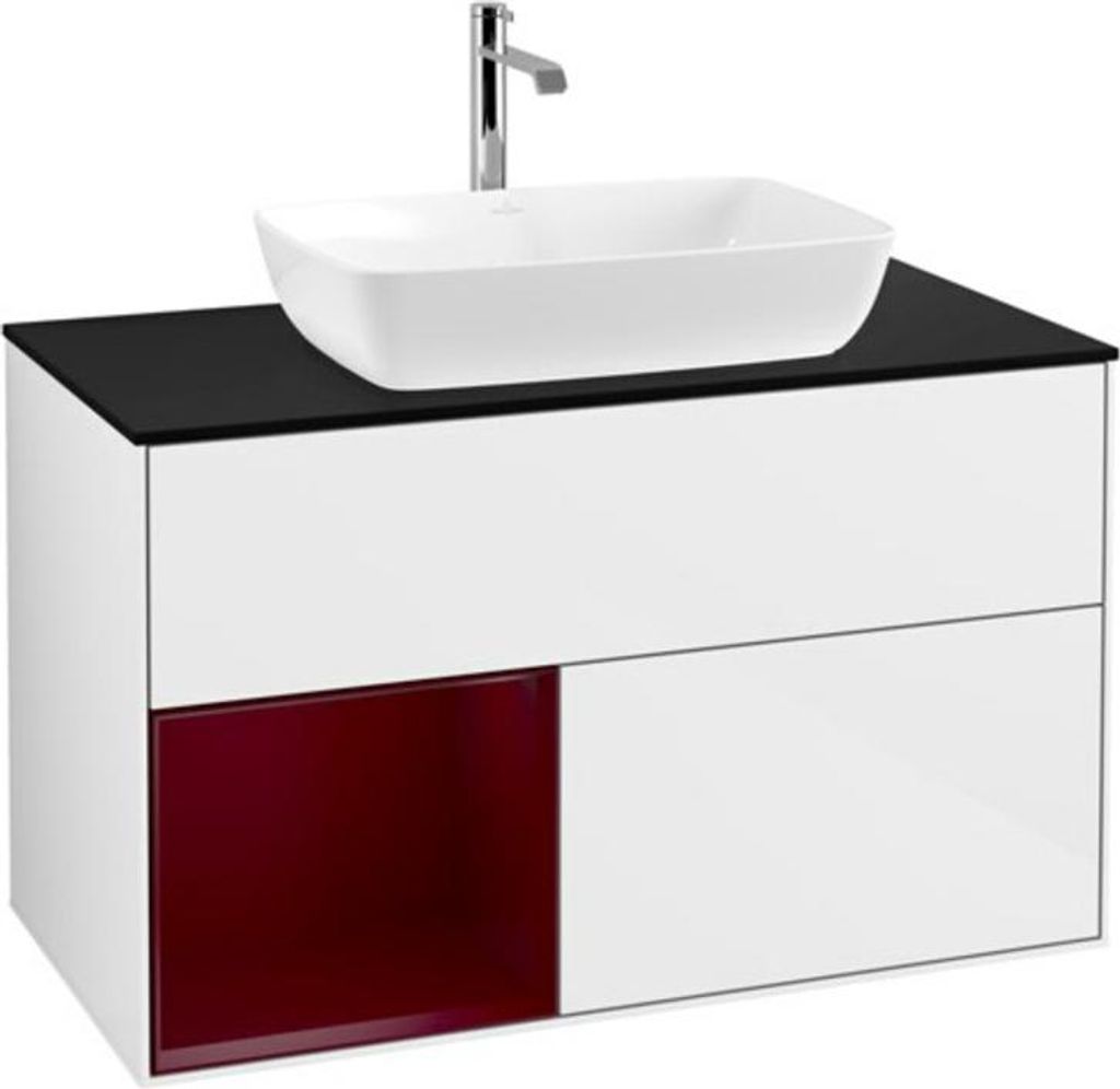 V&B Waschtischunterschrank Finion 100, Pl b m, Reg Peo m Lac, glo wh. Lac