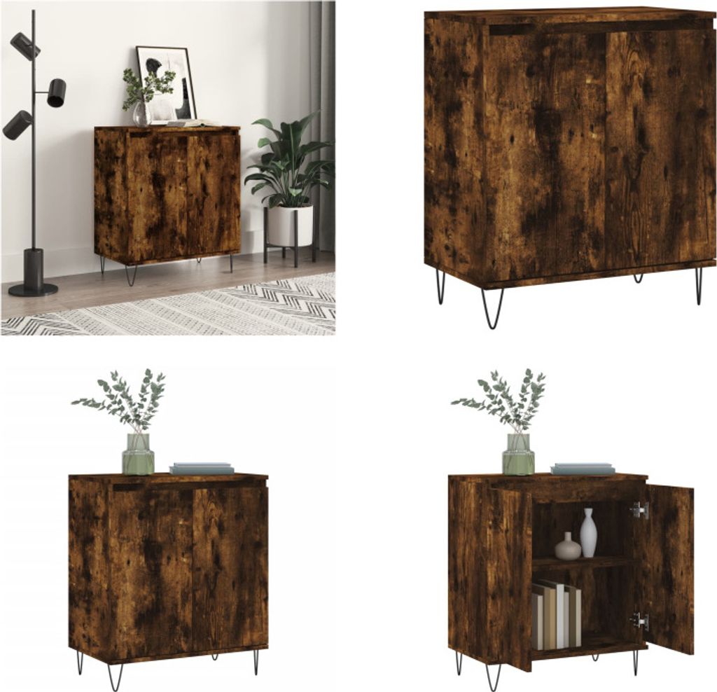 vidaXL Sideboard Räuchereiche 60x35x70 cm Holzwerkstoff - Sideboard - Sideboards - Kommode - Anrichte