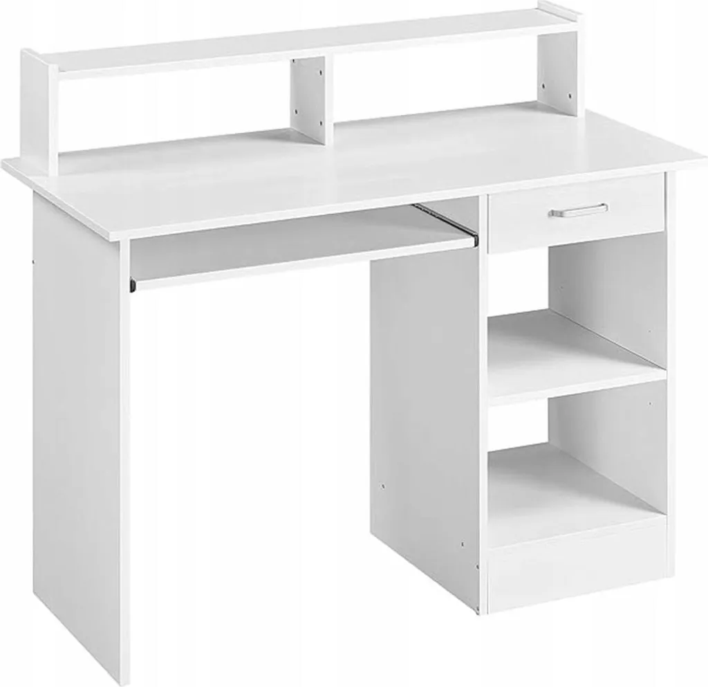 Scrivania 614325 Allungabile Bianca 50x106x94 cm - Salvaspazio Design