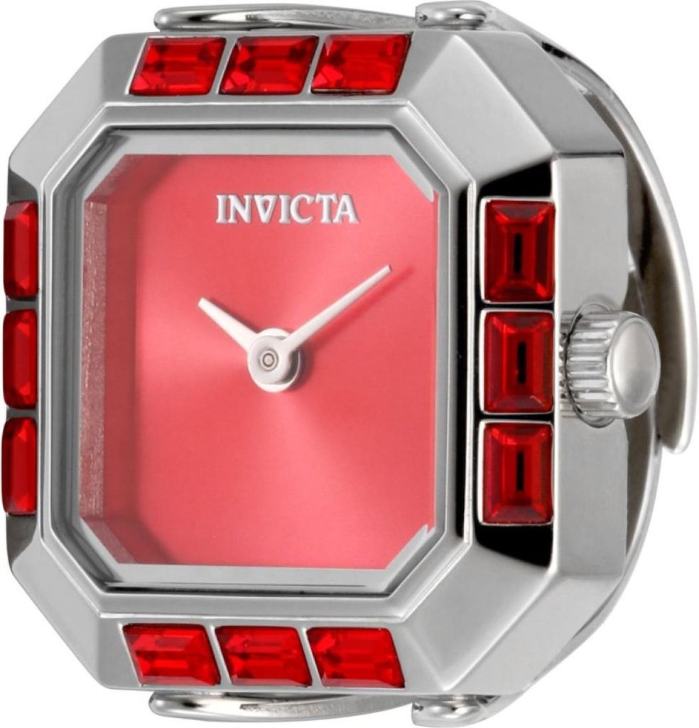 Invicta Mini - Ring 49582 Damen uhr - Wasserdicht - Analog - Quarzuhrwerk - Edelstahl mit roten zifferblat - 21mm