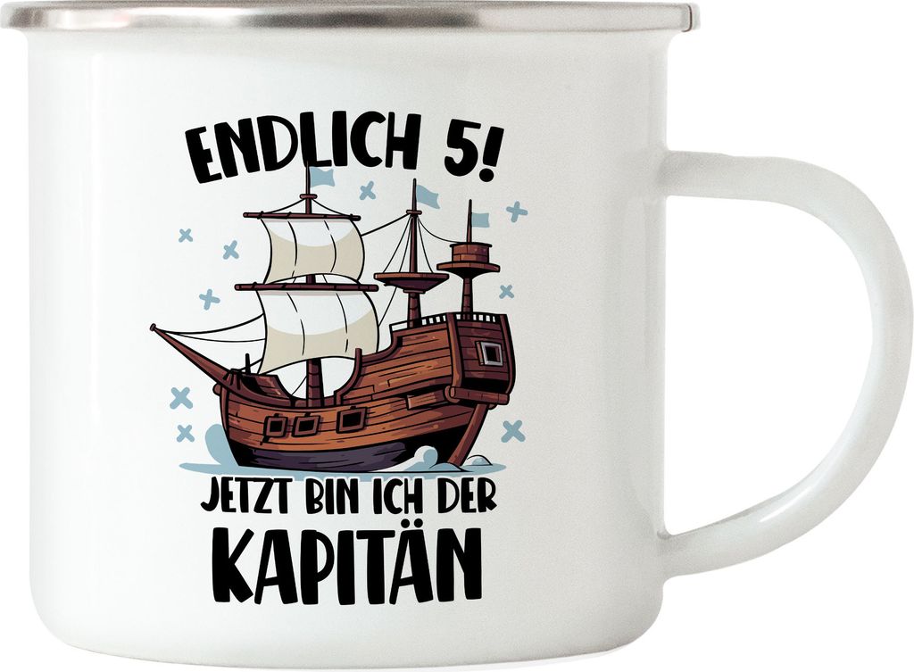 Geburtstag 5 Jahre Emaille Tasse 5 Jahre 5. Geburtstag Pirat Piraten Motto