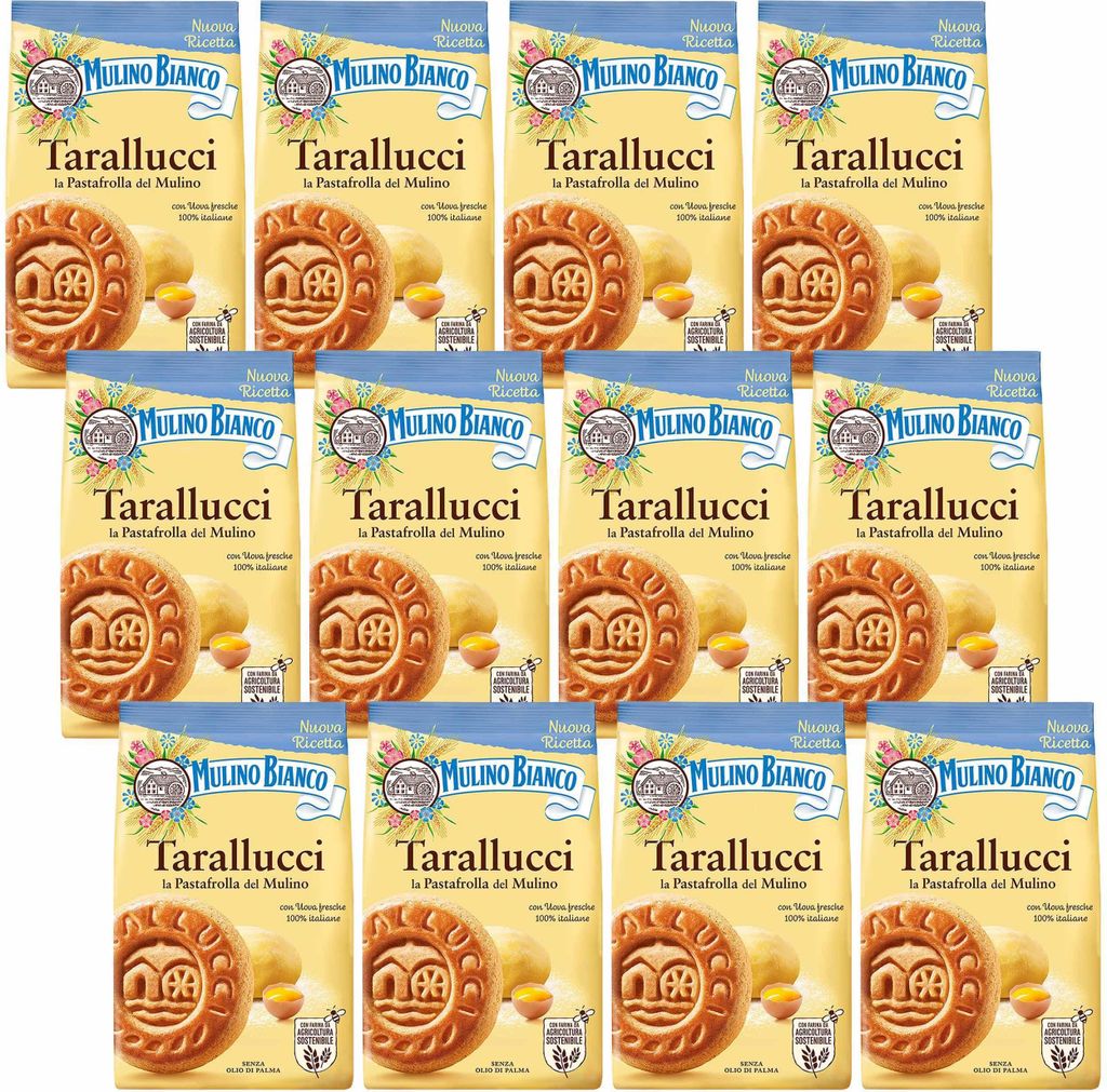 MULINO BIANCO Tarallucci Mürbegebäck aus Italien 350g x 12 Pakete