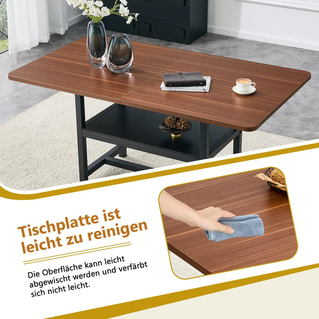 Grande table de repas rectangulaire style loft pour 6 personnes - 7