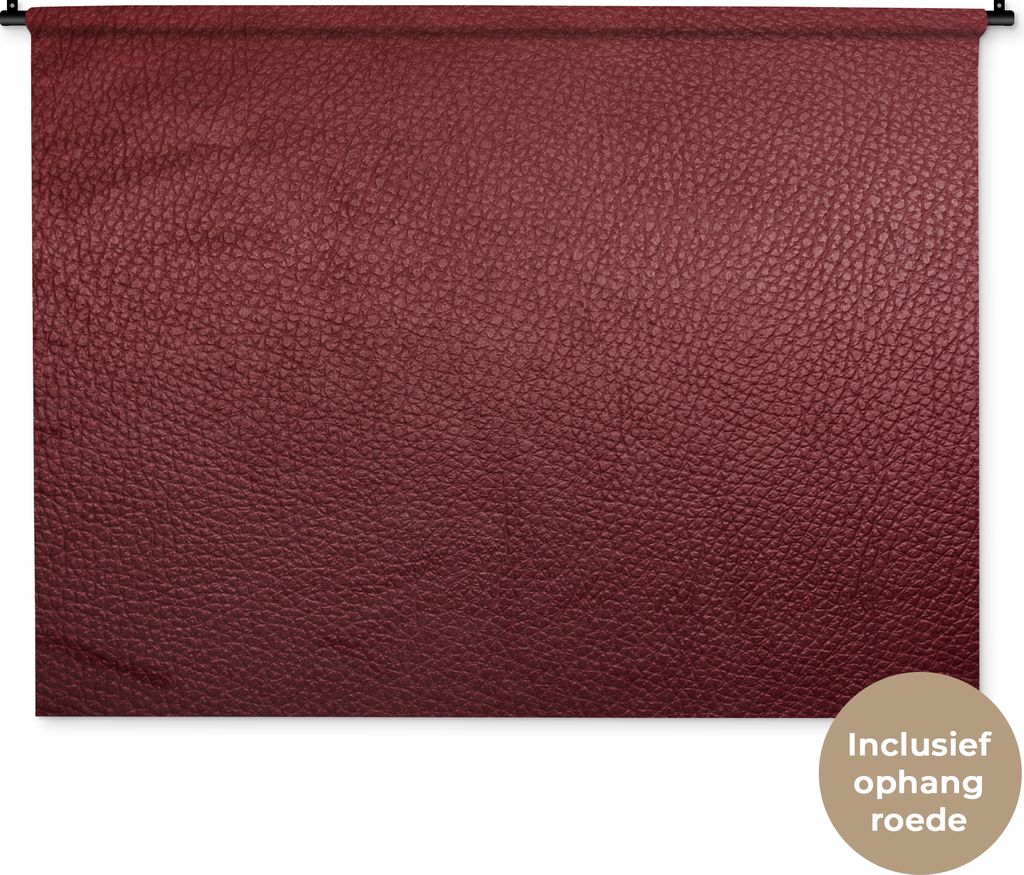 MuchoWow Wandteppich Wandbehang Leder - Lederoptik - Rot - Leicht 150x112 cm Tapisserie Dekoration Wandtuch - Wanddecke - Wandteppiche
