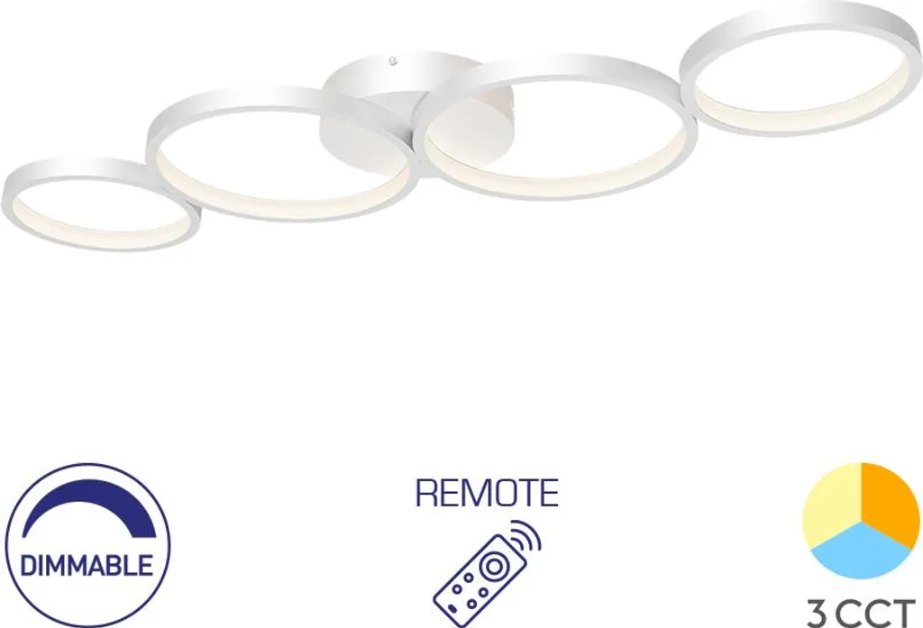 Plafonnier LED Dimmable 3CCT 60W avec Télécommande - Éclairage Réglable