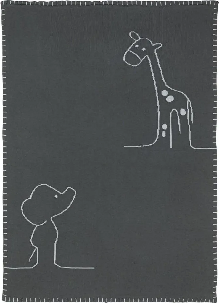 Couverture bébé 75x100 Axel & Luna Nattou - Couverture tricotée grise