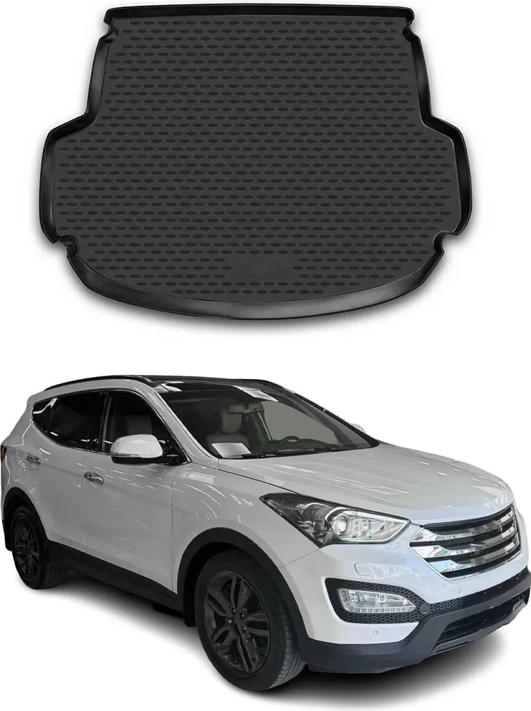 MAXLINER Tappetini Auto Su Misura Per Hyundai Santa Fe 2 (2013-2018) E Santa Fe XL (2019) – Set 2 File, Nero, Antiscivolo E Termoformati