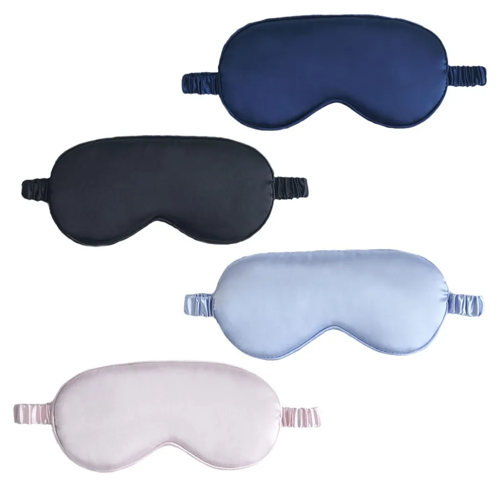 Masque de nuit occultant en soie douce avec sangle pour homme femme