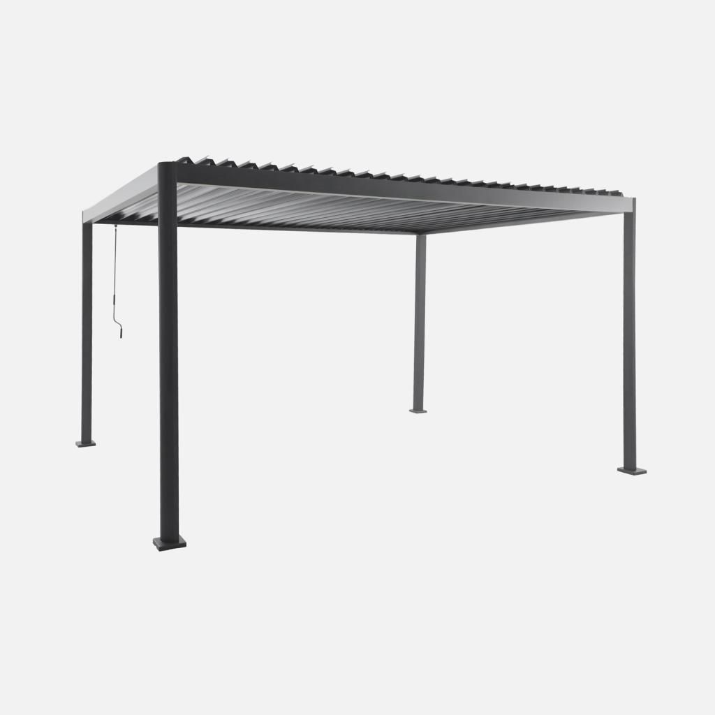 sweeek - Pergola mit Lamellendach Imperial 3x4m Aluminium und Stahl - Anthrazit