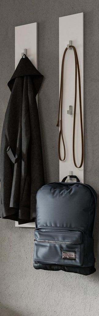 Garderobenpaneel Set "SystemX" in weiß 2x Wandgarderobe 115 cm