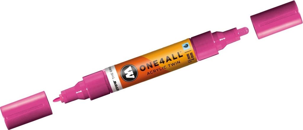 Permanentmarker One4All Acrylic Twin nachfüllbar 1,5 und 4mm magenta Packung mit 3 Stück