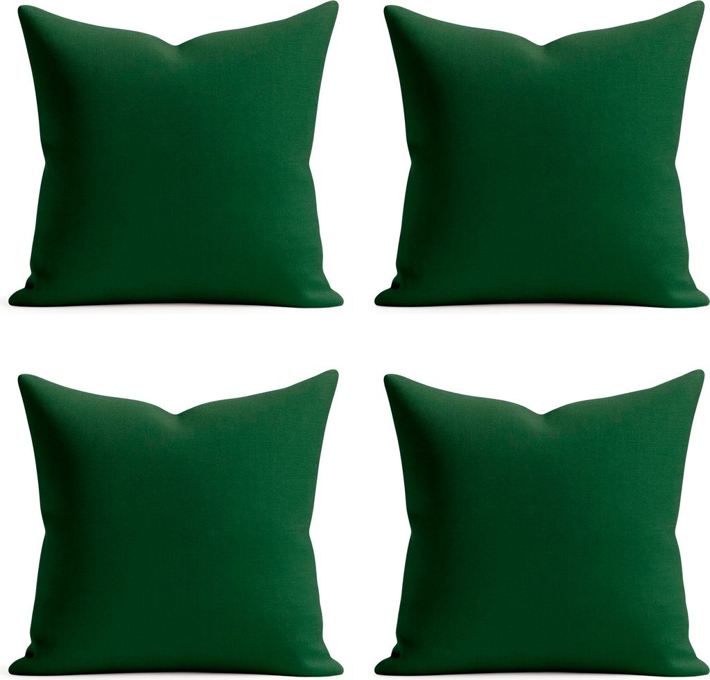 4er Set Kissenhülle 40x40 cm dunkelgrün pflegeleicht u Reißverschluss