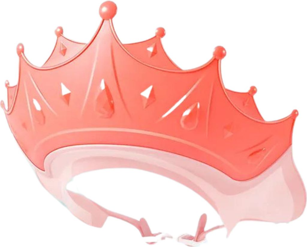 Rosa Kinder Duschhaube mit Krone, verstellbar, Ø 11,5 cm, Augen- & Ohrenschutz