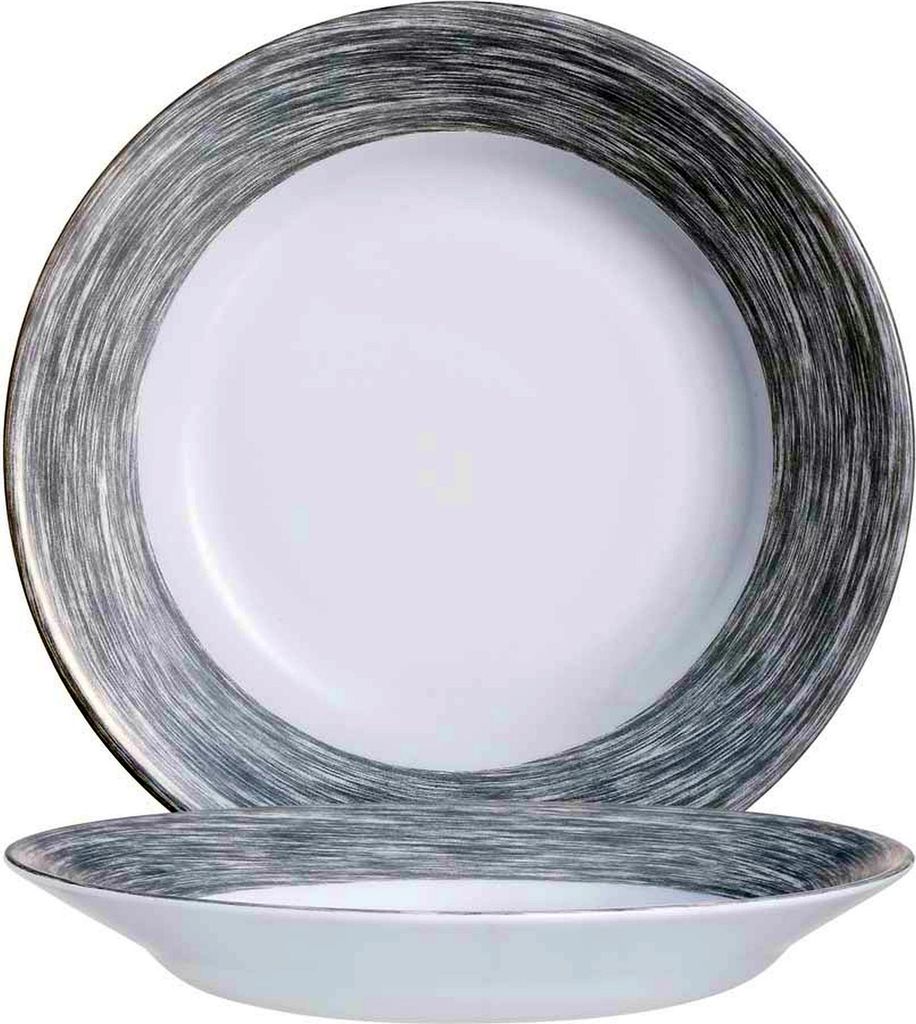 Brush Grey Teller tief 22,5cm - 6 Stück
