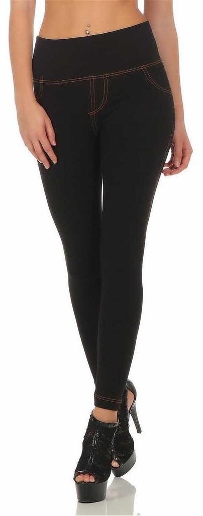 Damen Leggings Denim-Look Hohe Taille Jeans Skinny Röhre; Produktbild 