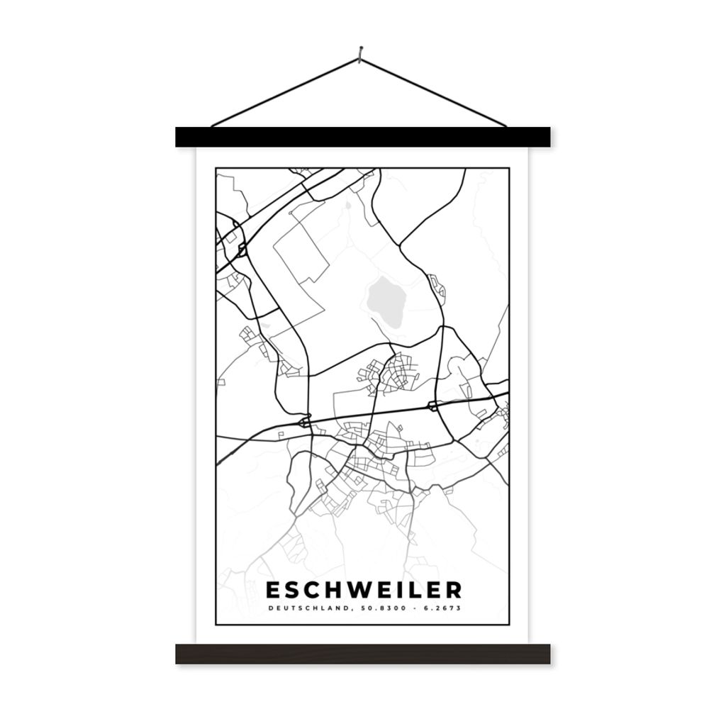 MuchoWow® Textilposter Stadtplan - Eschweiler - Karte 40x60 Produktbild 