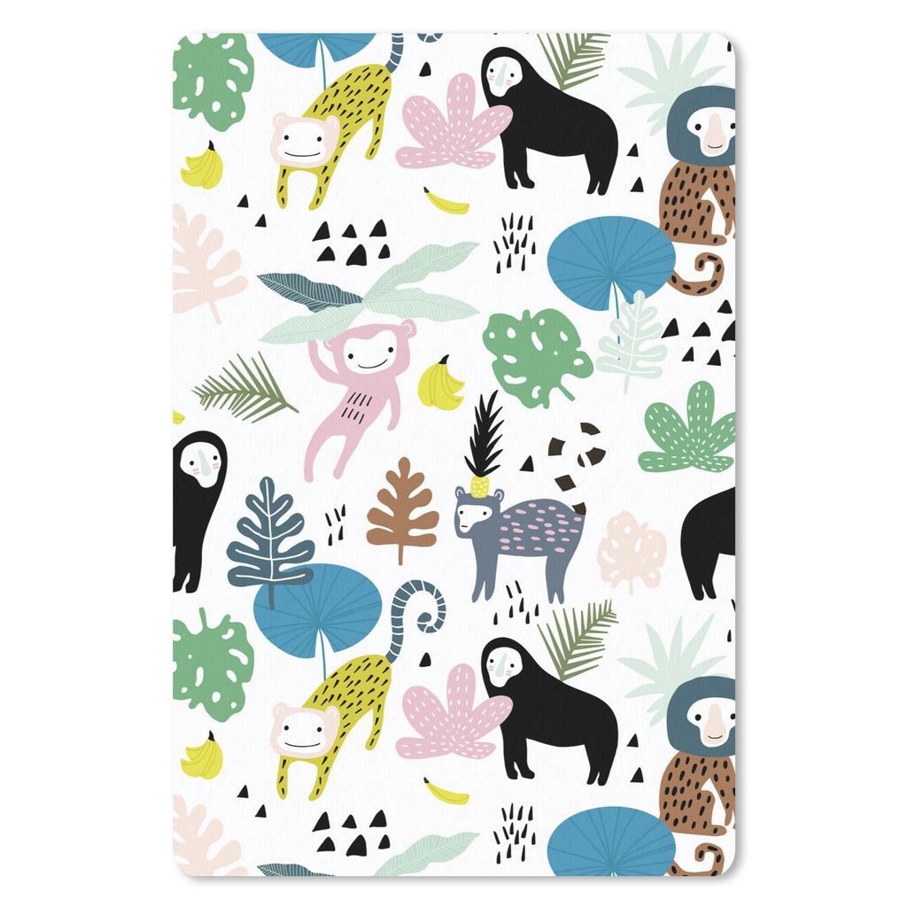 MuchoWow Mauspad Mousepad Affen - Blätter - Dschungel 40x60 cm - Mousepads - Maus Mat - Pad - Mausunterlage - Schreibtisch Accesoire