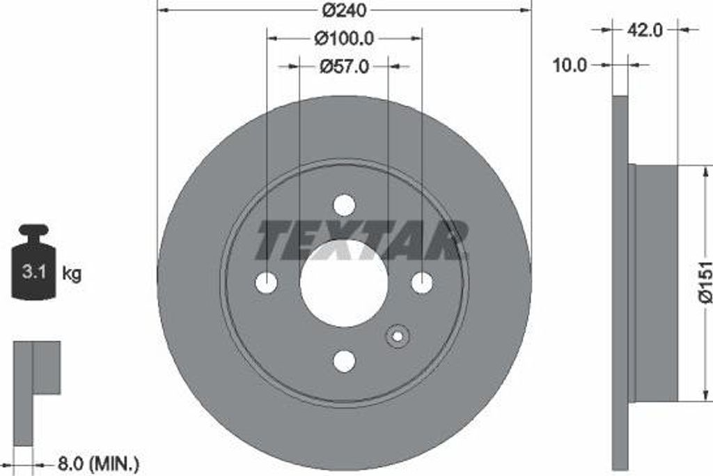 TEXTAR 92092003 Bremsscheibe OE 9117771 kompatibel mit Meriva, Astra H, Astra (A04), Astra G, Corsa, Astra