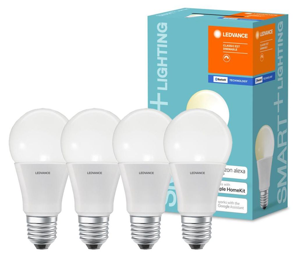 4 x Ledvance LED Smart+ Birne A60 8,5W = 60W E27 matt 806lm Produktbild 
