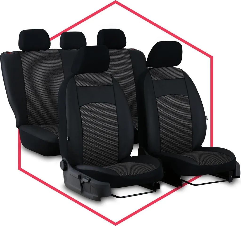 Coprisedili Interni VW Golf II - Kit Nero Universale Elegante - 16