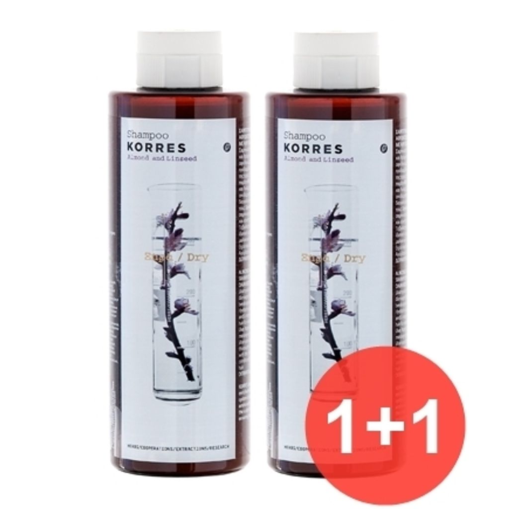 KORRES Mandel- & Leinsamen-Shampoo für trockenes und geschädigtes Haar 2x250 ml