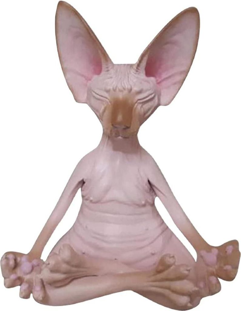 Meditierende Sphynx Katze Standbild - Zen Yoga Pose Buddha Katze für Home Office Nachbildung