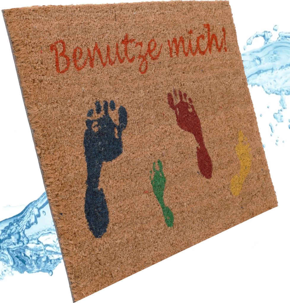 Betz Kokosmatte aus 100% Kokos - Fußmatte - Fußabstreifer –Schmutzfangmatte Muster Benutze Mich Größe 40 cm x 60 cm x 1,5 cm