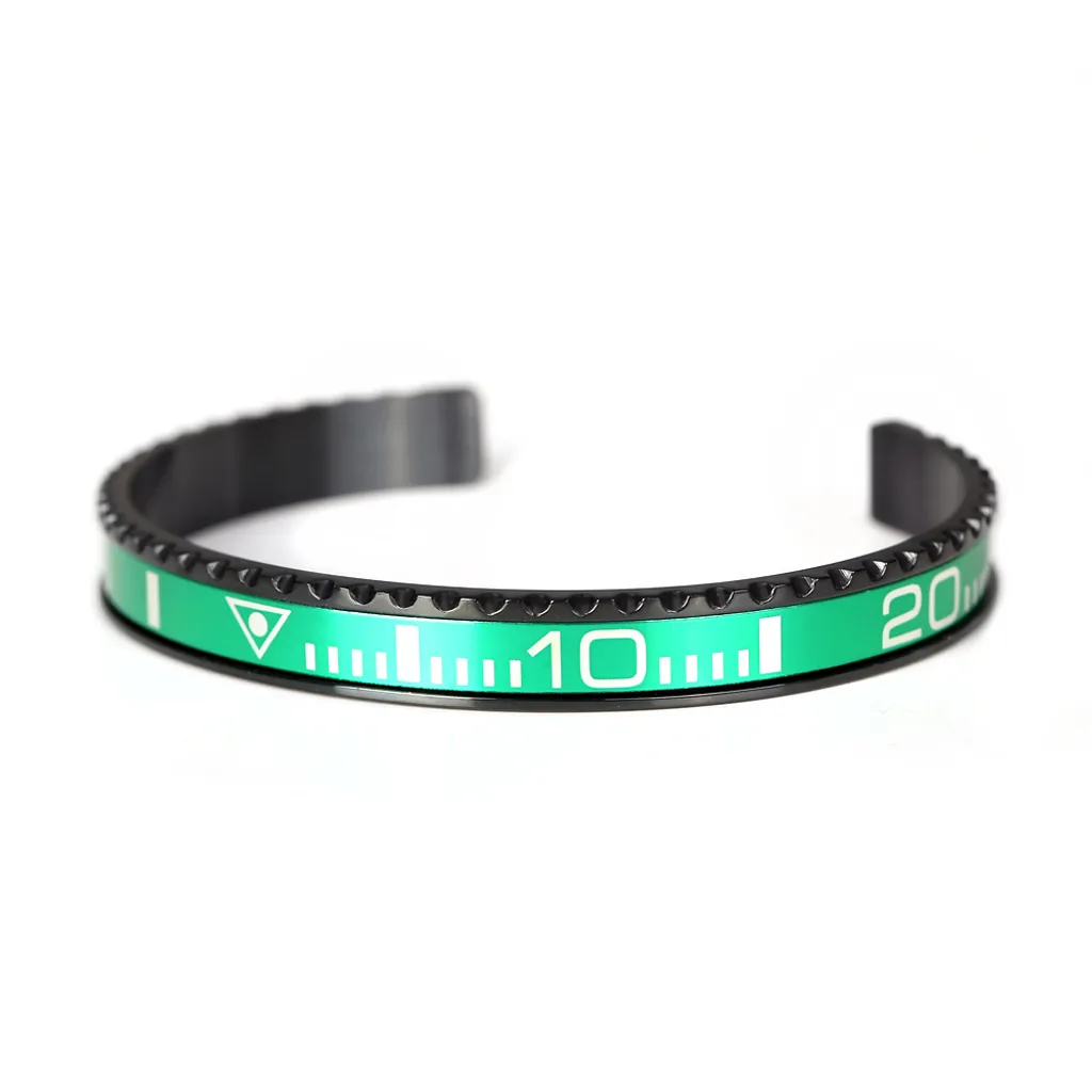 Bracelet Acier BK-SUB-GRN 18cm Noir Maille Oyster Haute Résistance