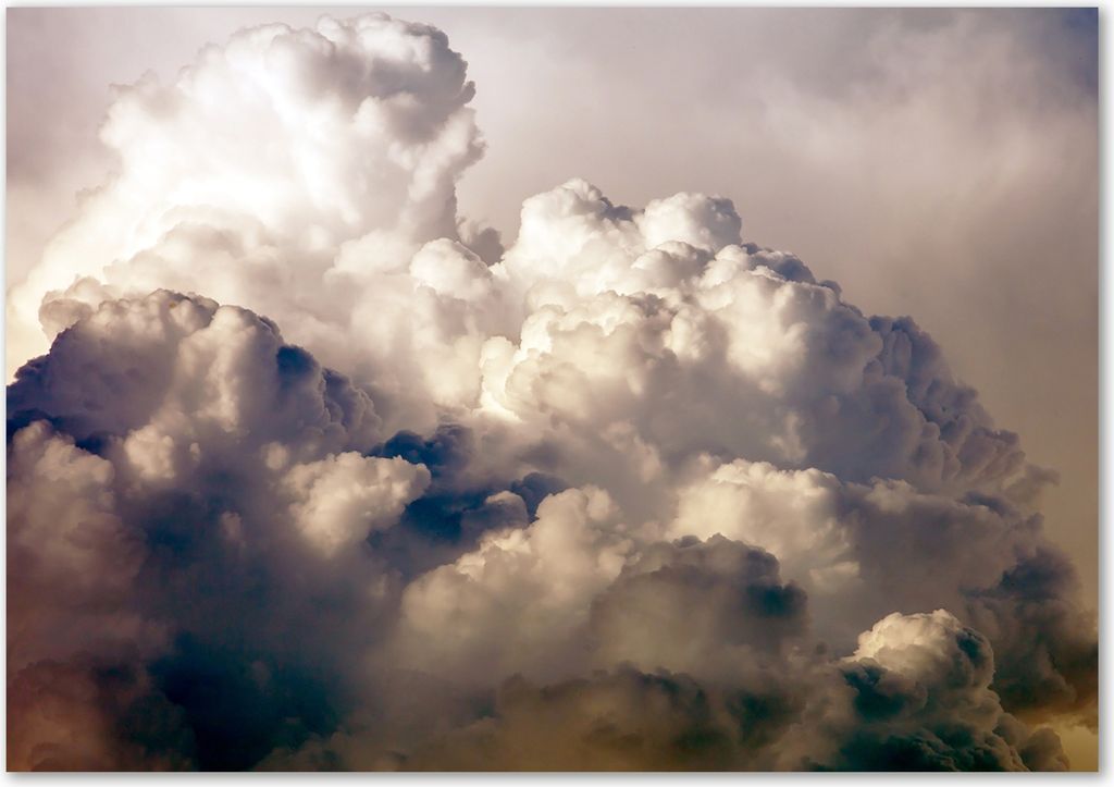 Tulup Leinwandbild - 100x70 cm - Wandkunst - Drucke auf Leinwand - Leinwanddruck - Sonstige - Weiß - Wolken Himmel
