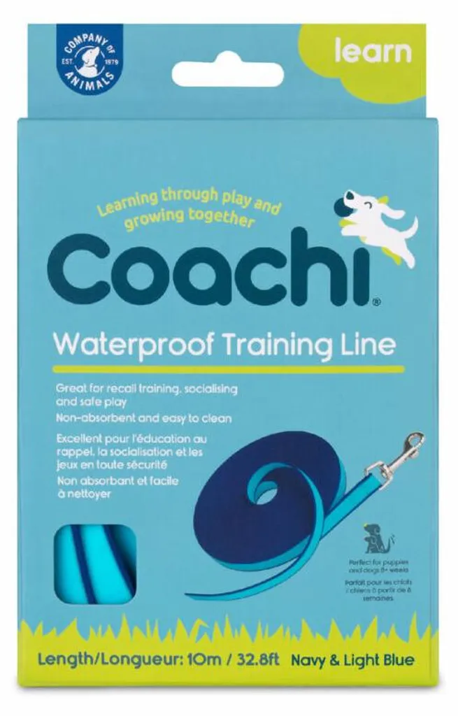 Longe d'éducation canine imperméable 10m bleue - Spécial Rappel - 6