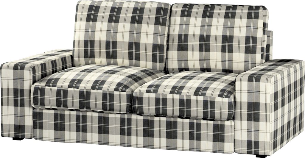 Dekoria Bezug für Kivik 2-Sitzer Sofa, schwarz- weiss, Bezug für Sofa Kivik 2-Sitzer