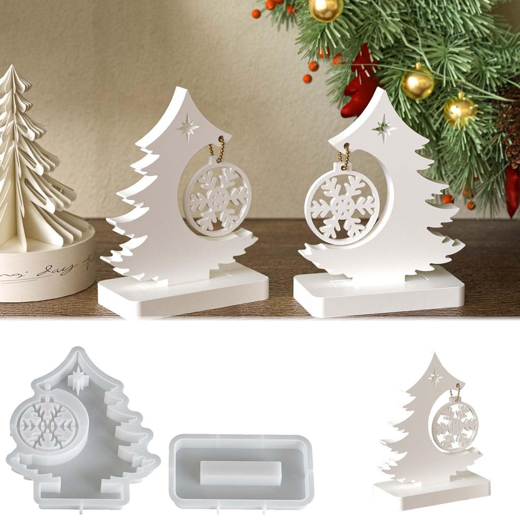 Silikonform Weihnachtsbaum Schneeflocke
